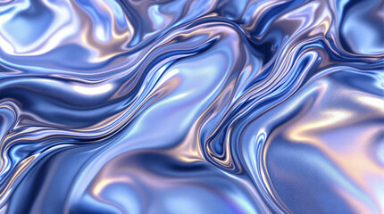 Poster - Liquid Silver Abstract: A mesmerizing, high-resolution close-up of fluid, metallic liquid with a captivating, swirling pattern, evoking a sense of fluidity and artistic abstraction.
