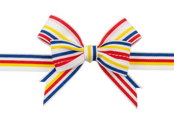 Poster - Striped Ribbon Bow Isolated on Transparent 
