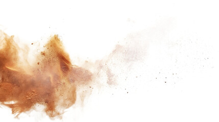 Poster - A dynamic splash of warm, earthy powder swirling through the air, creating an artistic and energetic effect.
