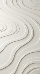 Aufkleber - Abstract 3D White Wavy Layers Pattern Clean Minimalist Background