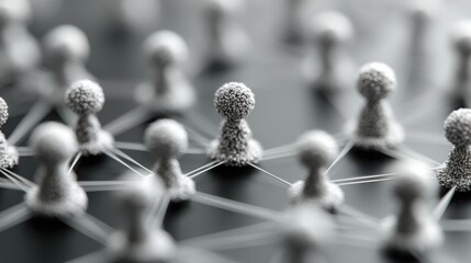 Poster - Intriguing group of small white spheres arranged creatively representing concepts of balance and unity in design