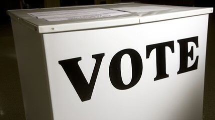 Poster - voting box with vote sign emphasizing citizen participation in decentralized tax spending feedback m