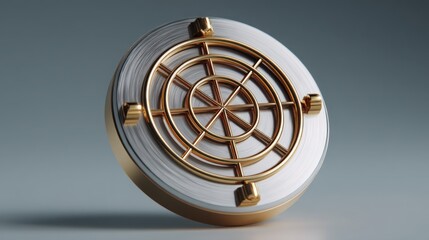Poster - Elegant white and gold clock representing time management and budget efficiency in a quantum-enabled visual concept