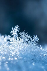 Wall Mural - snow flakes are on top of a snow covered ground