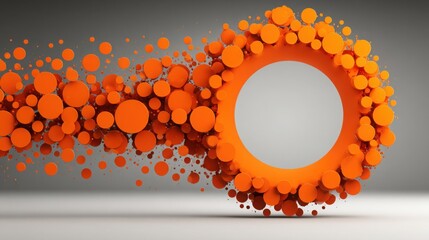 Poster - Vibrant orange circle representing real-time consumption patterns in ai visualizer concept for data analysis