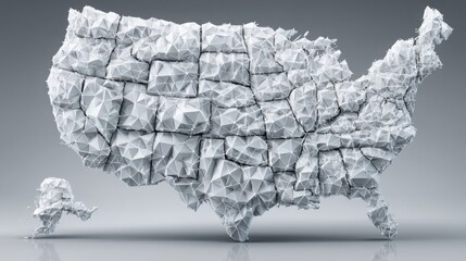 Poster - united states map depicting real-time national digital asset tracker icon concept for visualizing ge