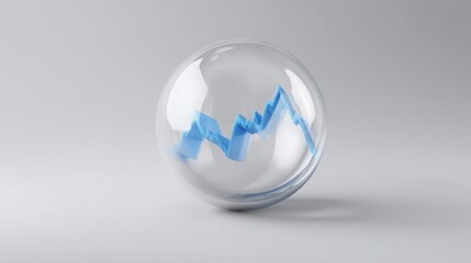 Poster - mountain encased in a glass sphere symbolizing the concept of asset bubbles and economic warning ind