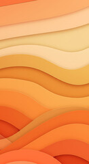 Poster - Abstract Orange and Yellow Wavy Gradient Background with Layered Paper Cut Effect for Digital Backdrop