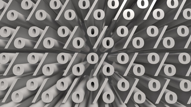 3D Percent Symbols Pattern Financial Background
