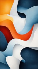Poster - Abstract vibrant wavy shapes in overlapping colors