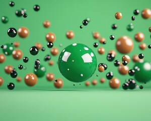 Poster - Abstract 3D spheres in various colors suspended in space