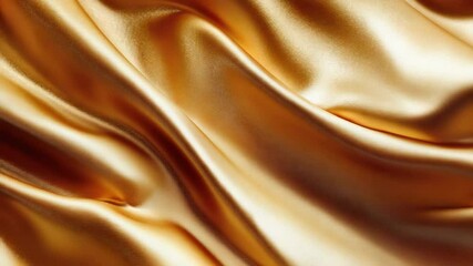 Poster - elegant golden silk fabric background with smooth drapery and soft textures for artistic and fashion