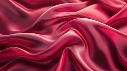 Poster - luxurious red silk fabric with smooth waves and elegant texture, ideal for fashion and interior desi