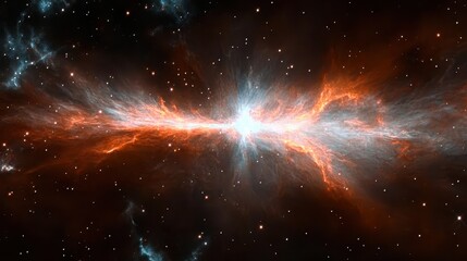 Wall Mural - Nebula Space Explosion. Vibrant Celestial Glows in Deep Cosmic Skies.