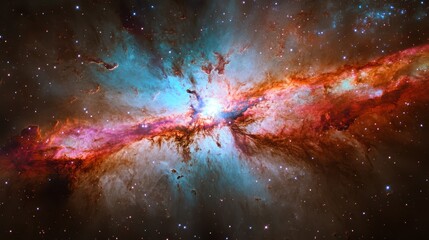 Wall Mural - Colorful Nebula in Deep Space. Stars, Gas, and Dust Creation in Universe Cosmos