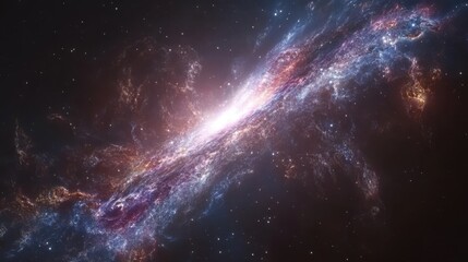 Wall Mural - Majestic Nebula in Deep Space, Cosmos Exploration, and Stellar Wonders