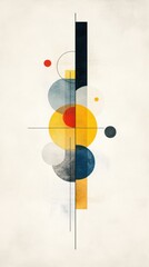 Poster - Abstract geometric composition with circles, rectangles, and lines