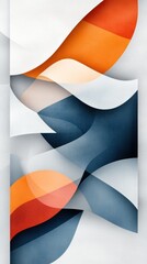 Poster - Abstract layered shapes in vibrant colors