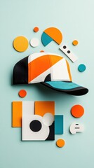 Poster - Colorful geometric baseball cap design