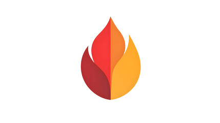 Poster - Stylized Flame Icon Representing Heat and Energy with a Vibrant Color Palette