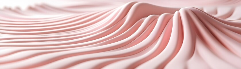 Poster - Delicate, undulating folds of soft pink fabric.
