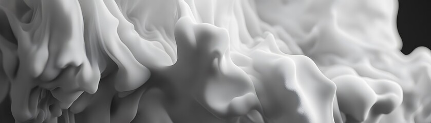 Poster - Abstract grayscale depiction of flowing, fluid forms.