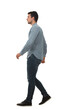 © 1STunningART - Full length side view portrait of a confident man walking isolated on transparent background