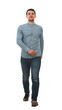 © 1STunningART - Full length portrait of a smiling man walking isolated on transparent background