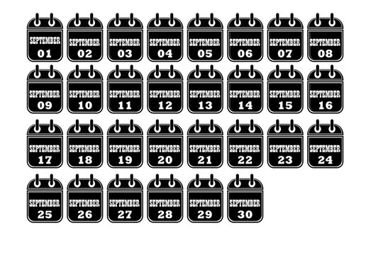 SEPTEMBER WHOLE MONTH CALENDER 1TO 30