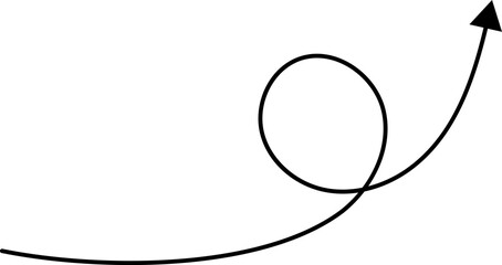 Poster - Hand drawn arrows. Hand drawn freehand different curved lines, swirls arrows. Curved arrow line. Doodle, sketch style. Isolated Vector illustration.