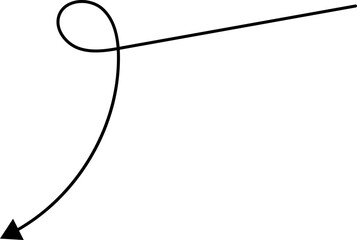 Poster - Hand drawn arrows. Hand drawn freehand different curved lines, swirls arrows. Curved arrow line. Doodle, sketch style. Isolated Vector illustration.