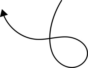 Poster - Hand drawn arrows. Hand drawn freehand different curved lines, swirls arrows. Curved arrow line. Doodle, sketch style. Isolated Vector illustration.
