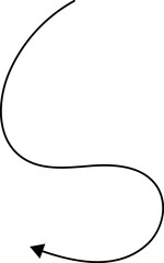 Poster - Hand drawn arrows. Hand drawn freehand different curved lines, swirls arrows. Curved arrow line. Doodle, sketch style. Isolated Vector illustration.