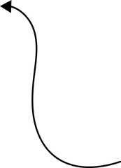 Poster - Hand drawn arrows. Hand drawn freehand different curved lines, swirls arrows. Curved arrow line. Doodle, sketch style. Isolated Vector illustration.