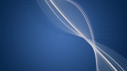 Poster - Fantastic video animation with stripe wave object in slow motion and space for text, 4096x2304 loop 4K