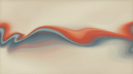 Poster - Abstract Fluid Art Painting with Swirling Orange and Blue Hues
