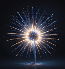 Wall Mural - Isolated blue firework burst, vibrant details, explosive energy , single, image, picture