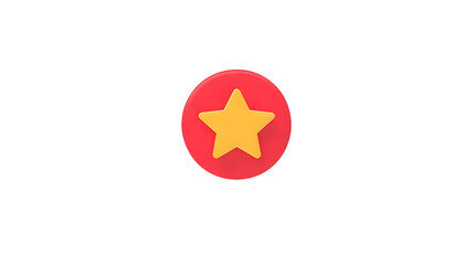 Poster - Vibrant Red and Yellow Star Symbol Set Against a Minimalistic Black Background
