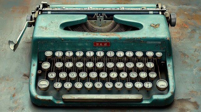 Vintage teal typewriter