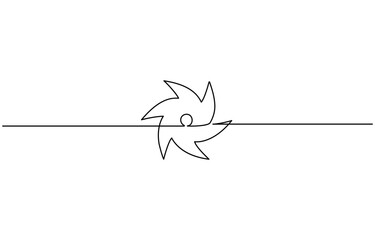 Fototapete - Continuous line drawing Origami paper windmill icon vector illustration concept, Continuous line drawing Origami paper Pinwheel icon vector illustration.