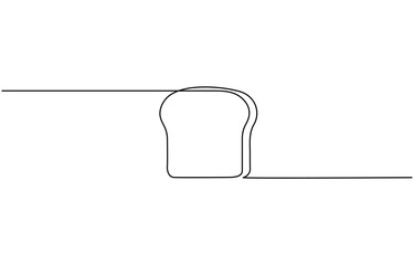 Fototapete - Bread one line drawing, One continuous line drawing of long loaf bread, single line drawing of bread. Minimalist design for bakery and food themes.