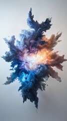 Poster - Dynamic abstract explosion of colorful clouds digital art visual artwork creative environment artistic perspective