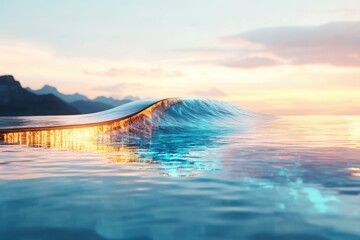 Poster - Waves crashing at sunrise coastal waters nature scene serene environment landscape view tranquility concept