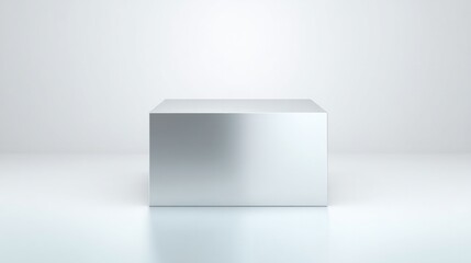 Poster - clean image of empty podium with mirror-like surface isolated on white background