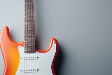 Poster - minimalistic electric guitar detail against solid neutral background