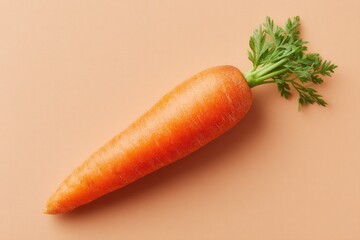 Poster - single fresh heirloom carrot vibrant and full of texture isolated on smooth solid background with ample copy space