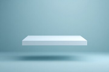 Poster - sleek minimalistic empty podium floating effortlessly against muted background