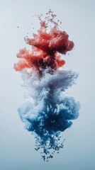 Poster - Dynamic color explosion art abstract studio digital artwork minimalist background upward perspective creative concept