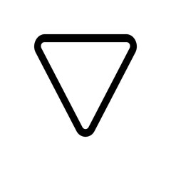 Aufkleber - Black outlined inverted triangle with rounded corners against a plain white background is displayed here