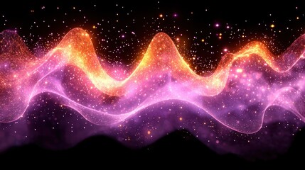 Fototapete - Abstract glowing waves
